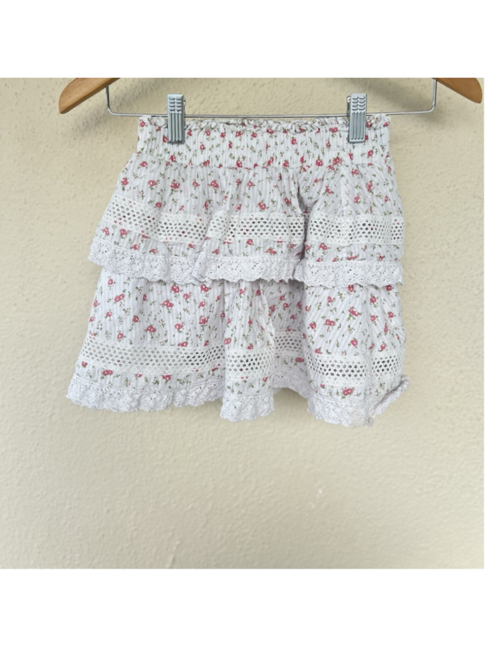 Katie J NYC Girls Tween Brooke Smocked Tier Skirt Vintage Floral Size Medium 10